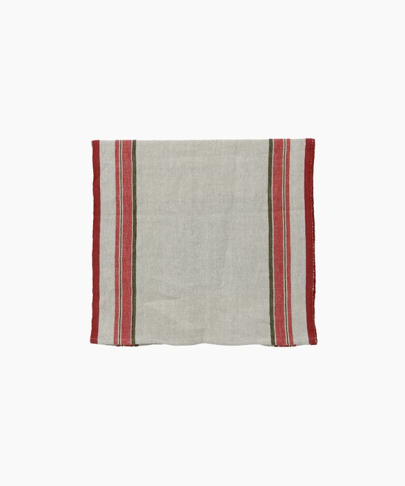 Red Selvedge Stripe Linen Table Runner