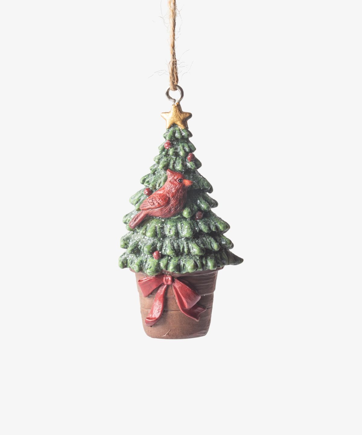 Hanging Potted Tree with Bird