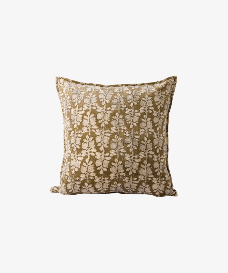 Vine Handblock Velvet Cushion Cover