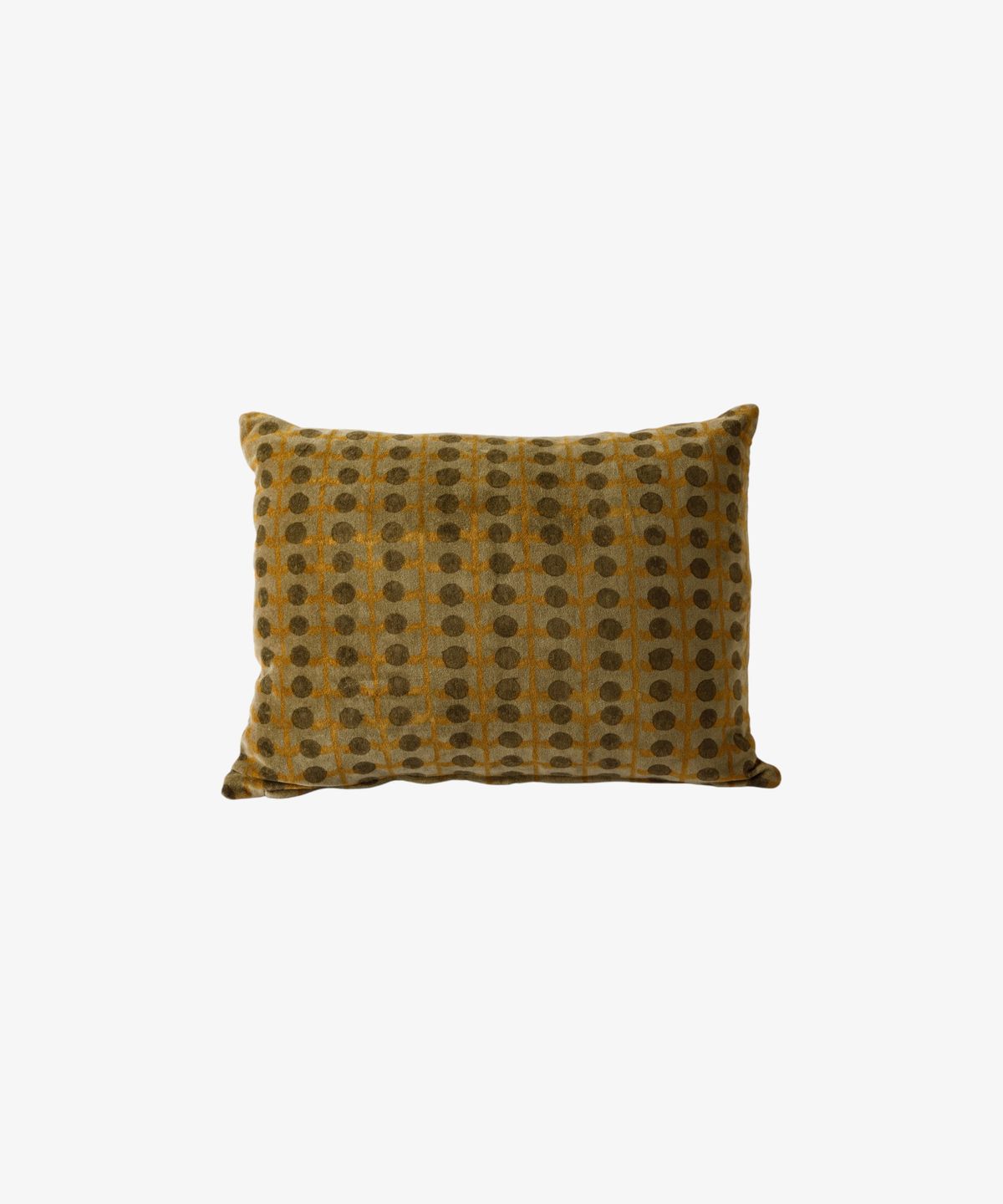 Dots Handblock Velvet Cushion Cover