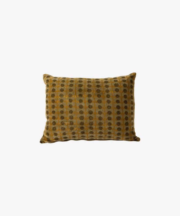 Dots Handblock Velvet Cushion Cover