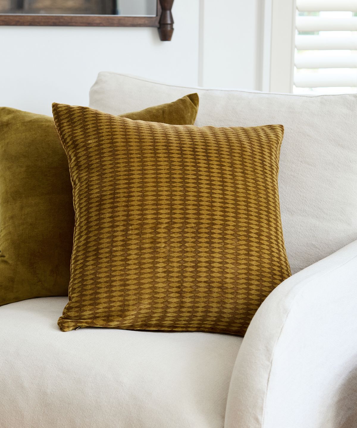 Tobacco Diamonds Handblock Cushion Cover