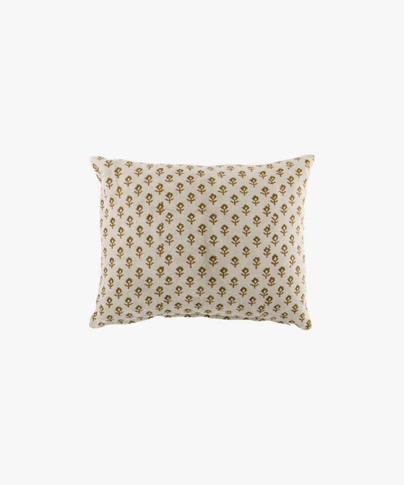 Flower Handblock Velvet Cushion Cover