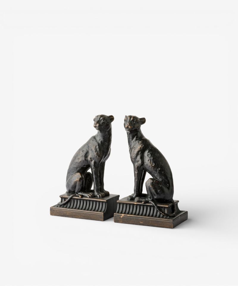 Cheetah Bronzed Finish Bookends (2PC)