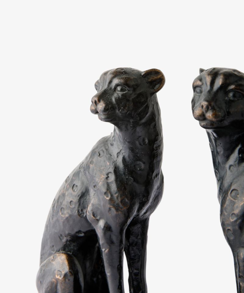 Cheetah Bronzed Finish Bookends (2PC)