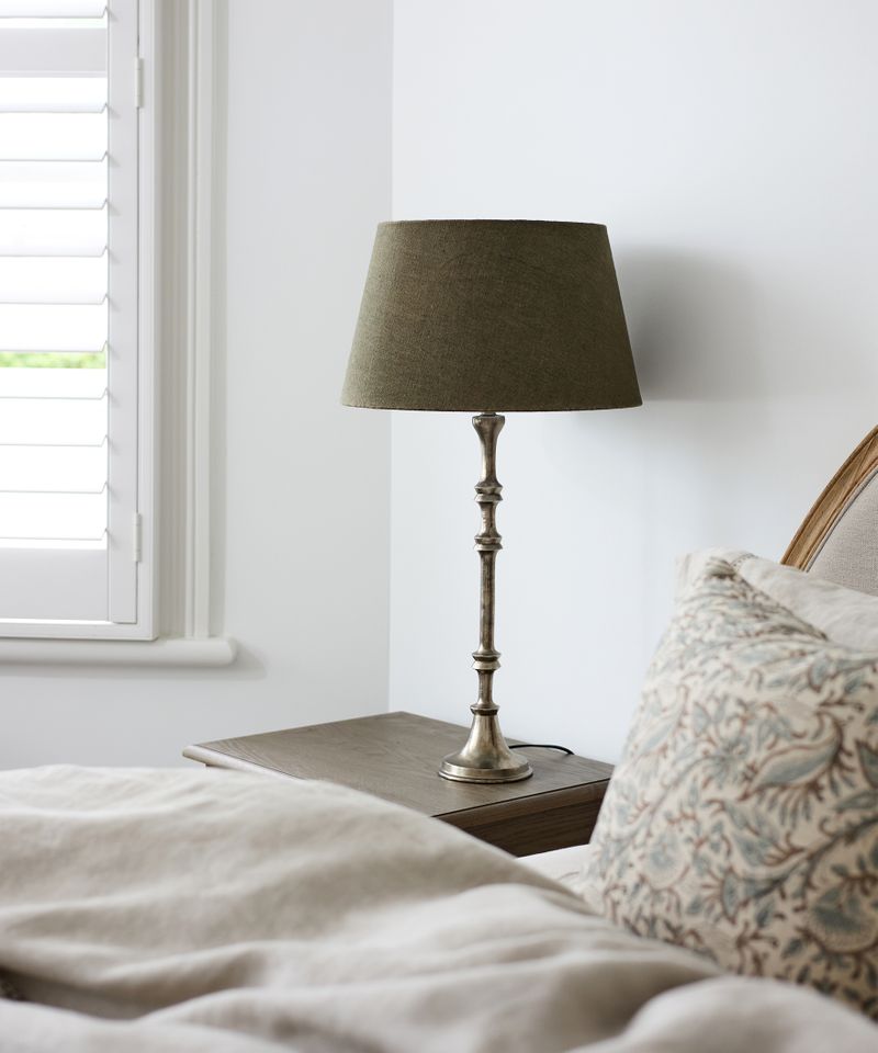 Tapered Drum Shade Olive Linen 40cm