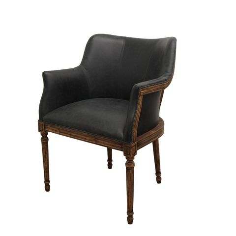 Boston Black Leather Chair