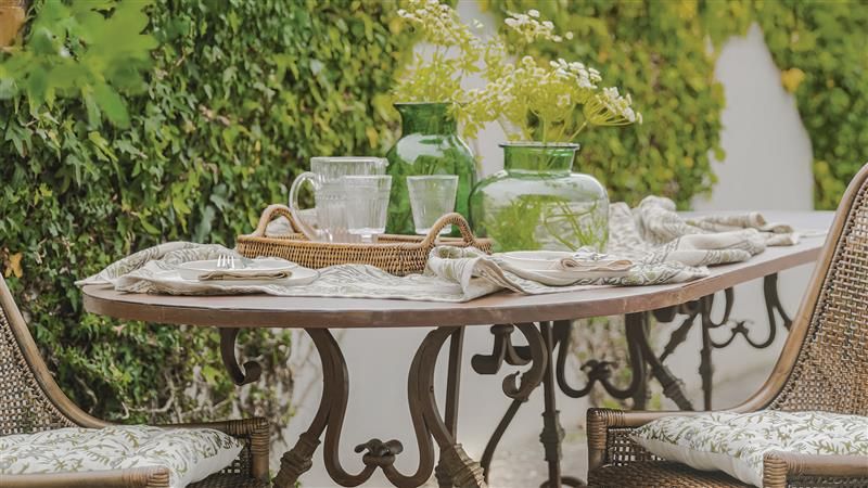 <h2> Dine With Us </h2><button>Shop Tablecloths </button>