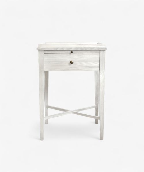 Saskia Bedside Table White