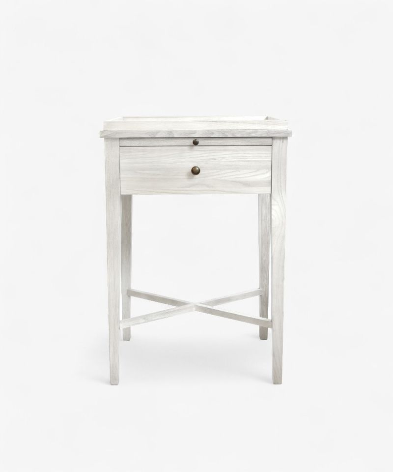 Saskia Bedside Table White