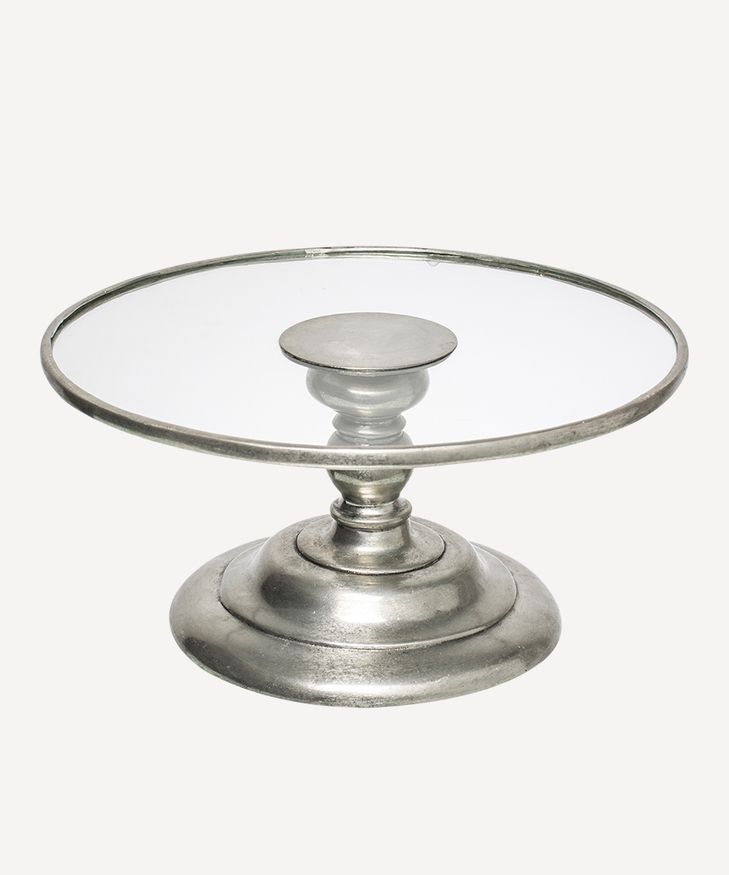Glass and Pewter Cake Stand