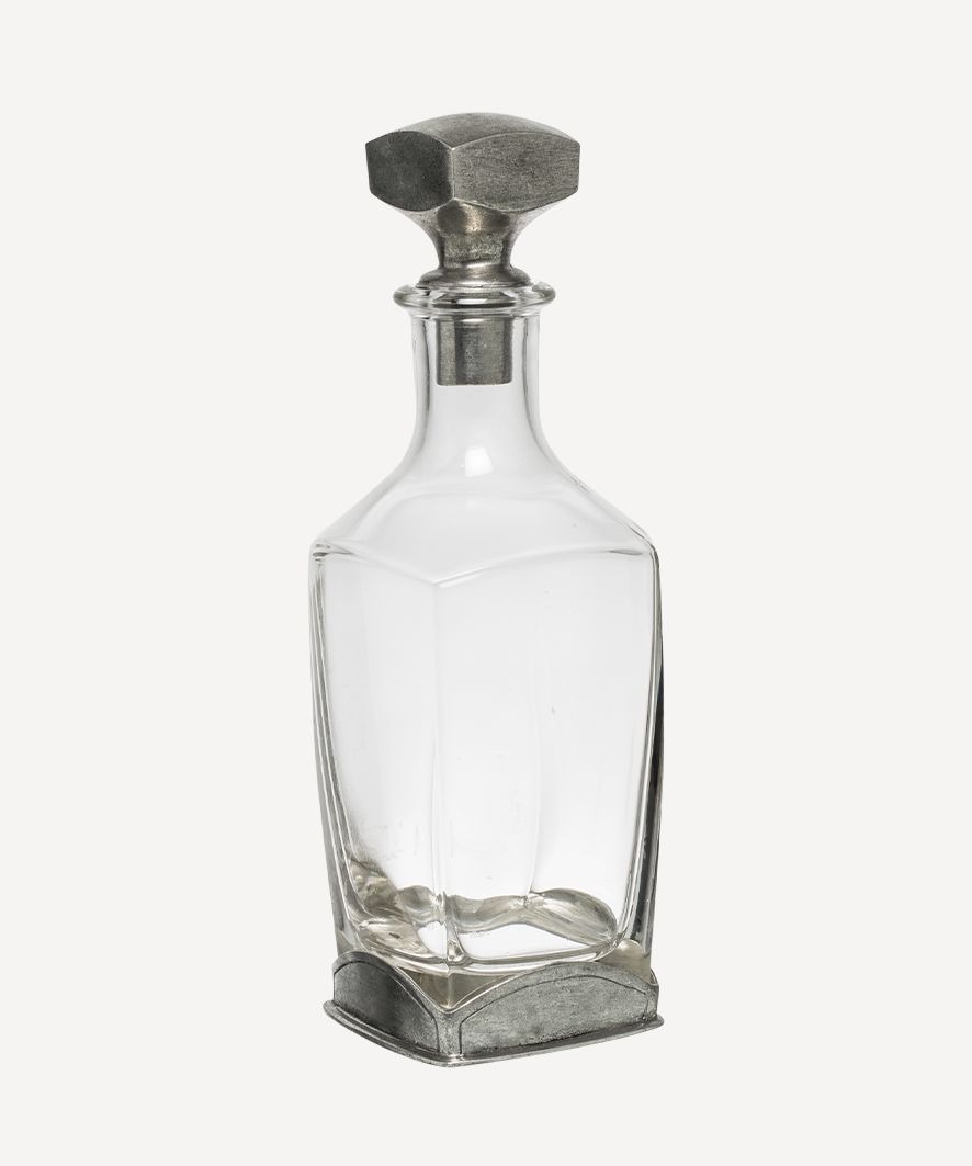 Square Glass Decanter Pewter Stopper