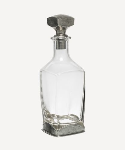 Square Glass Decanter Pewter Stopper