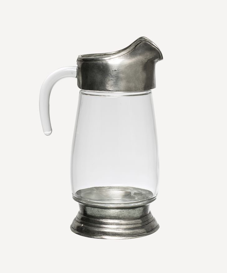 Glass and Pewter Large Jug