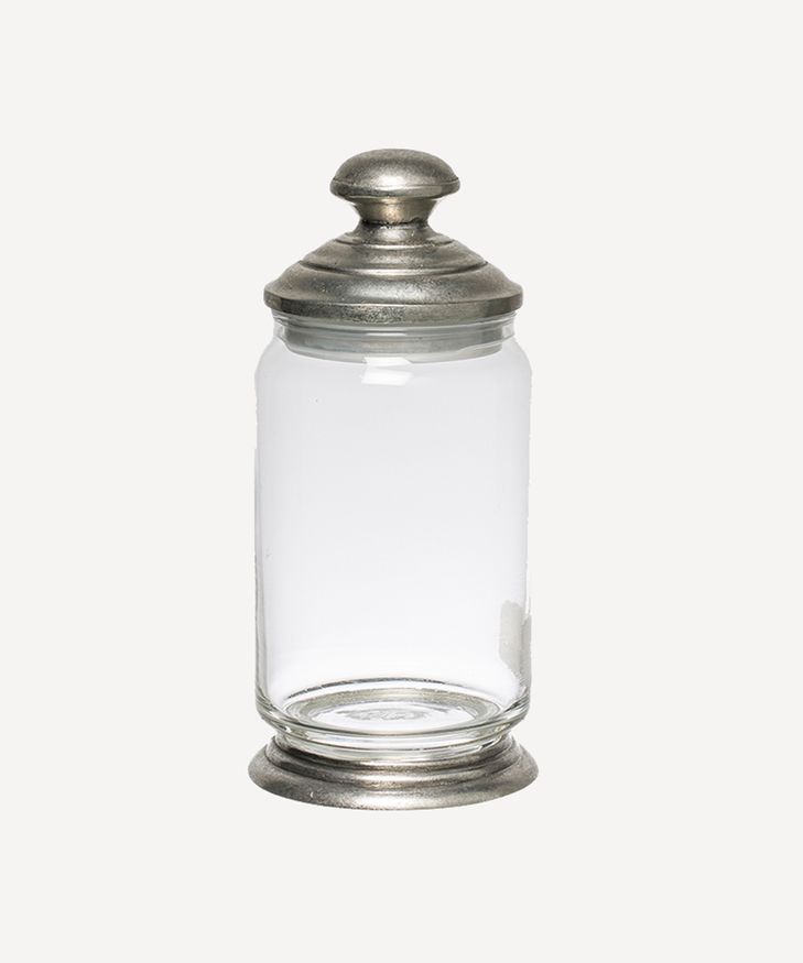 Glass and Pewter Storage Jar