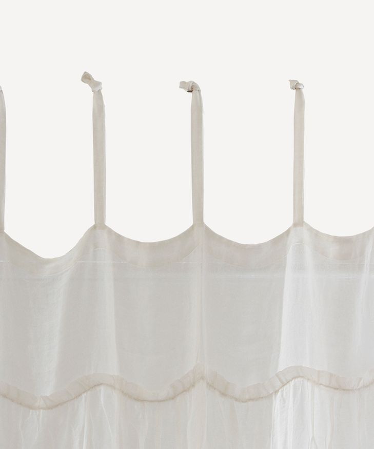 Ruffles Linen Curtain White