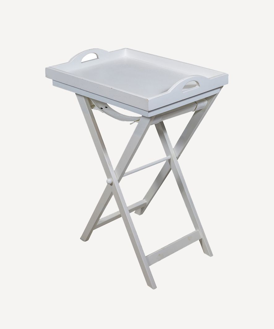 White Wooden Tray Table