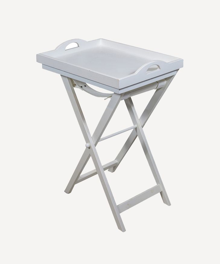 White Wooden Tray Table