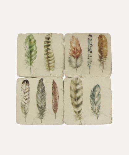 Feather Resin Coasters (4PC)