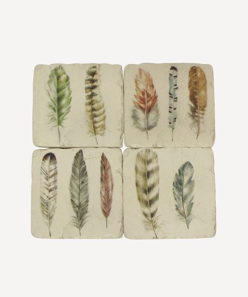 Feather Resin Coasters (4PC)