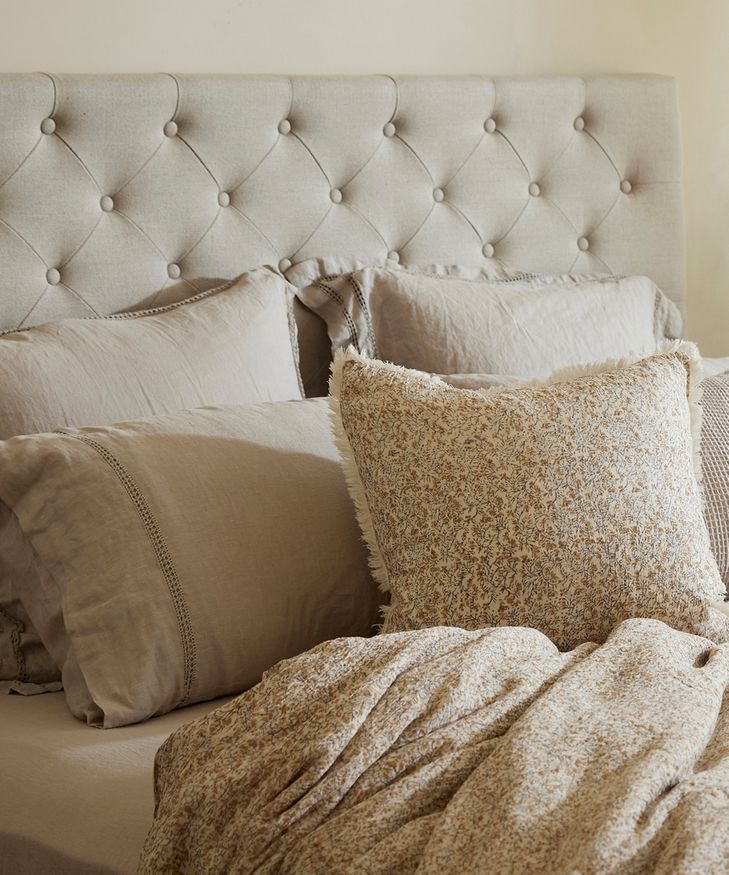 Button Bed Head Natural Linen King French Country Collections