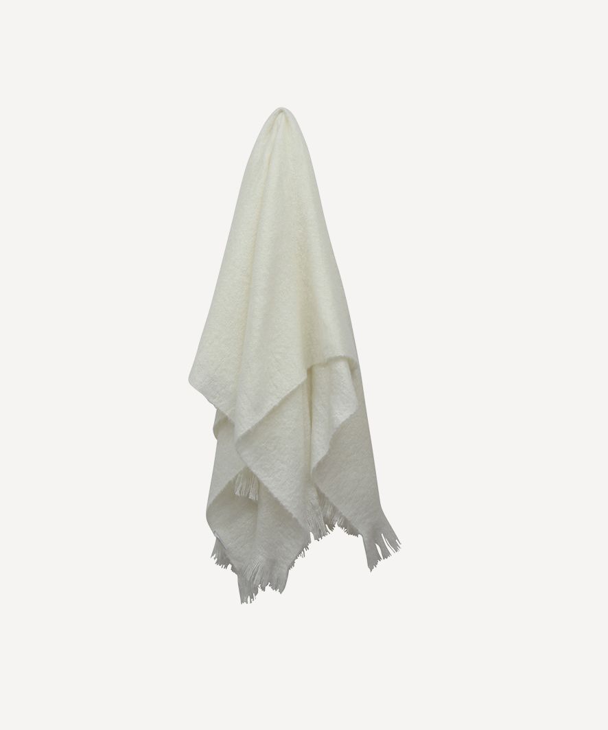 Throw Tassle Off White