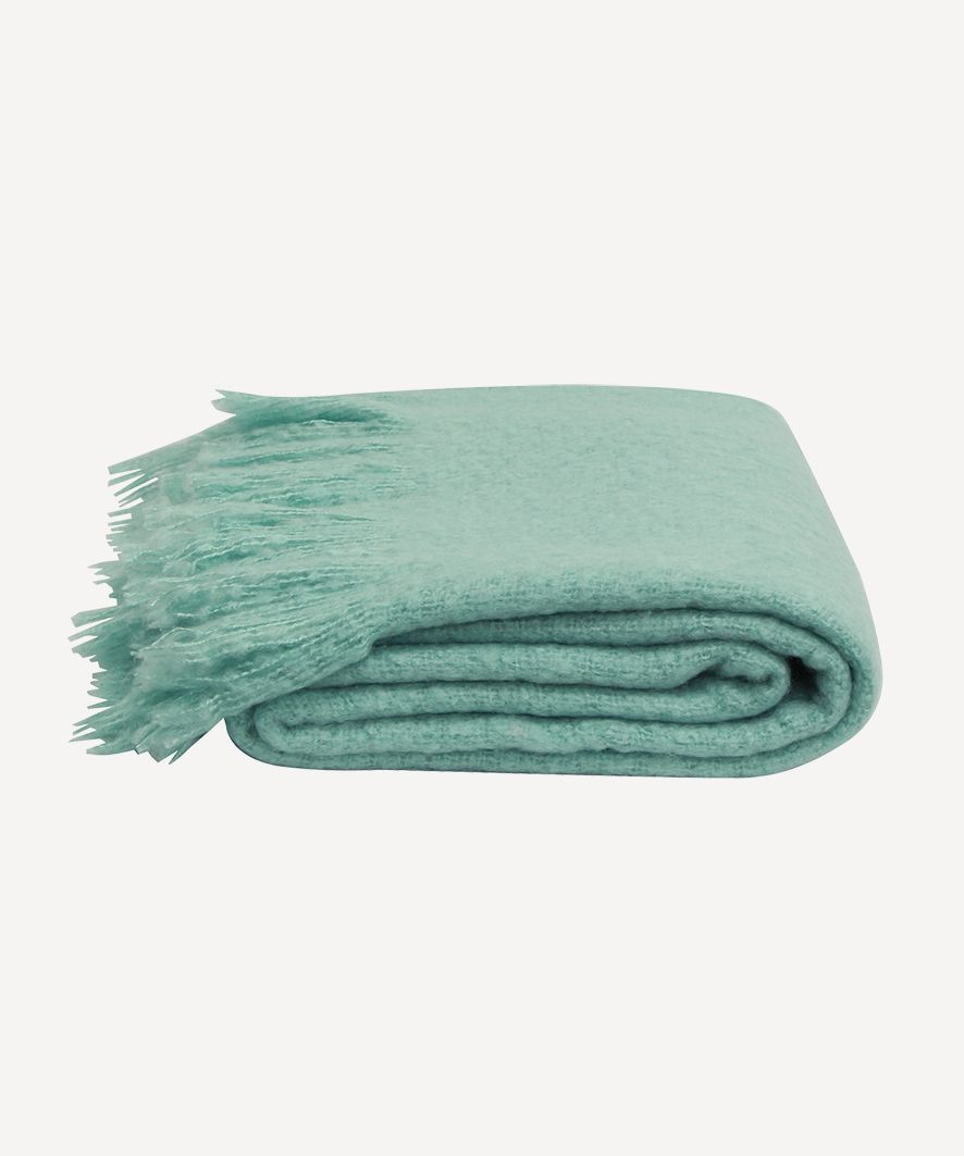 Throw Tassle Duck Egg Blue