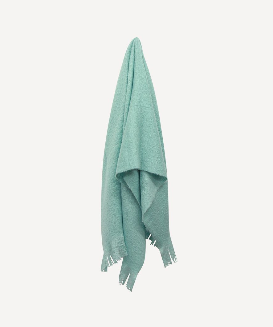 Throw Tassle Duck Egg Blue