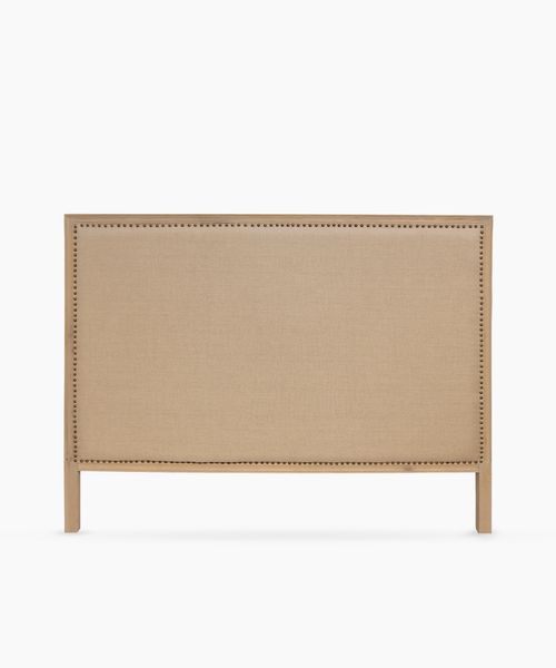 Studded Bed Head Natural Linen Queen