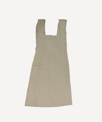 Cross Back Apron Natural Stonewashed Linen
