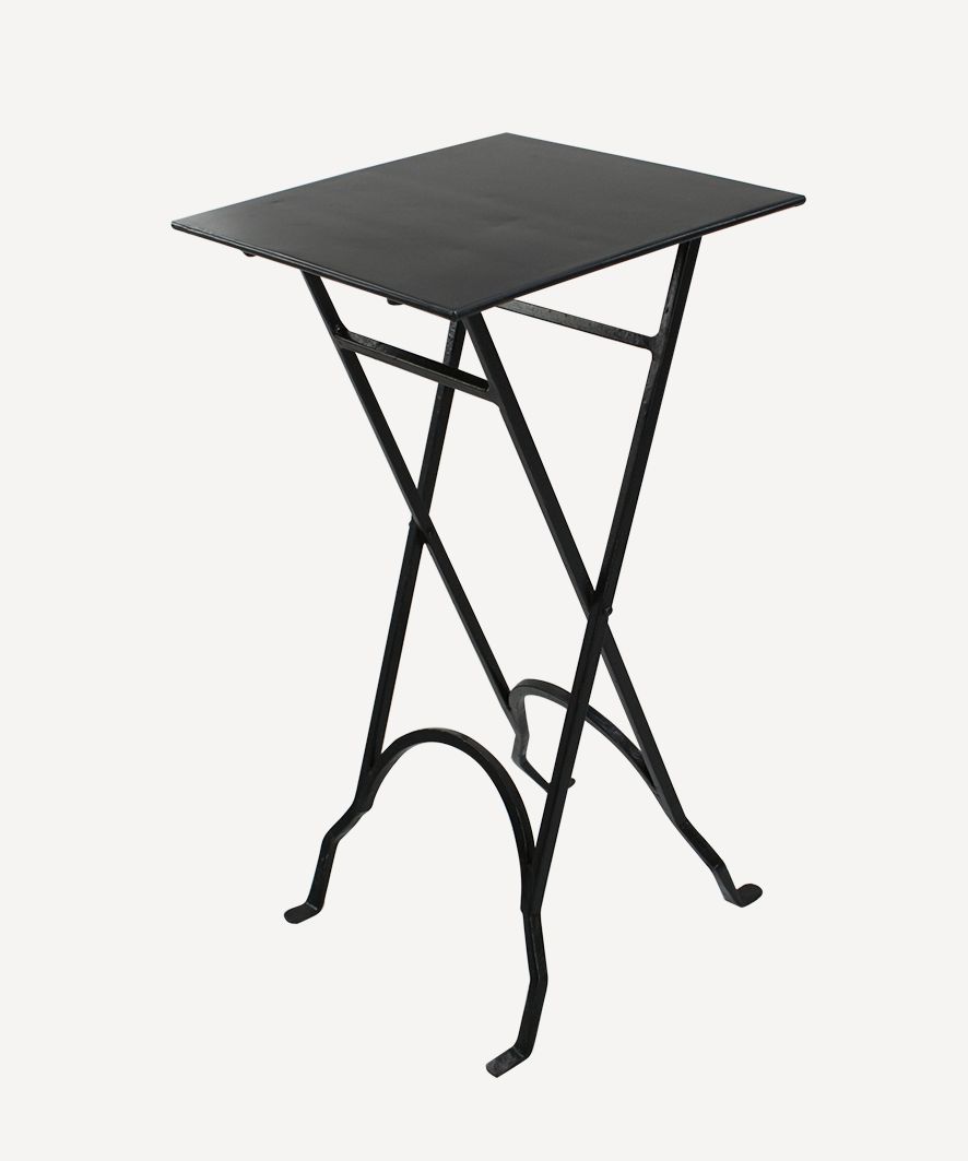 Square Black Iron Side Table