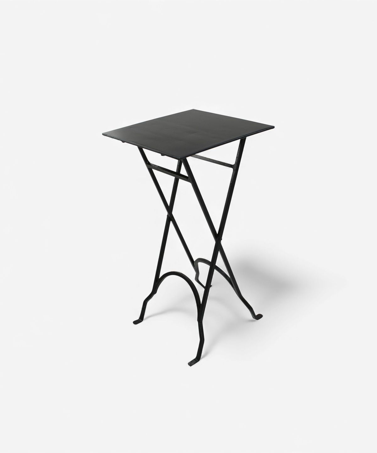 Square Black Iron Side Table