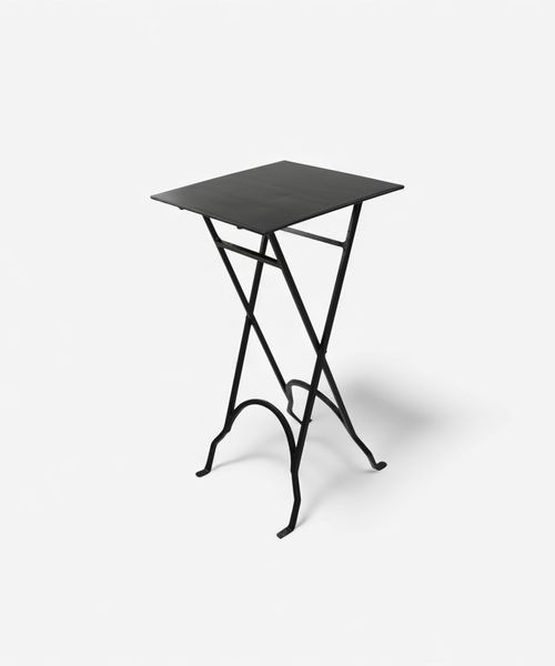 Square Black Iron Side Table