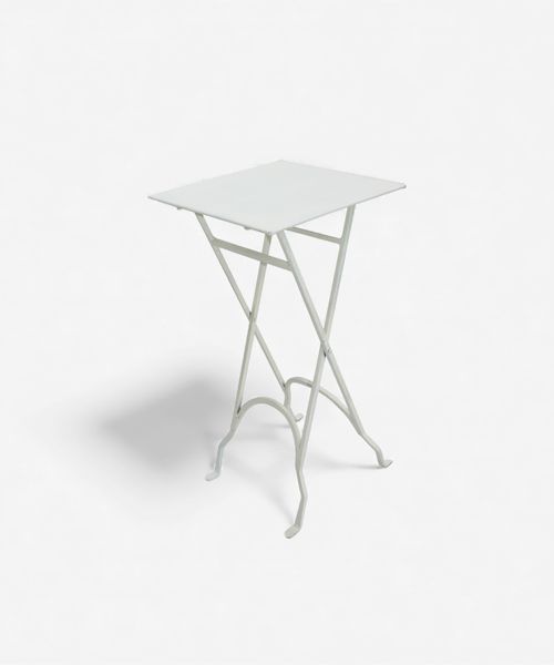Square Iron Side Table White