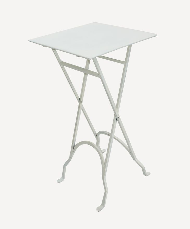 Square Iron Side Table White