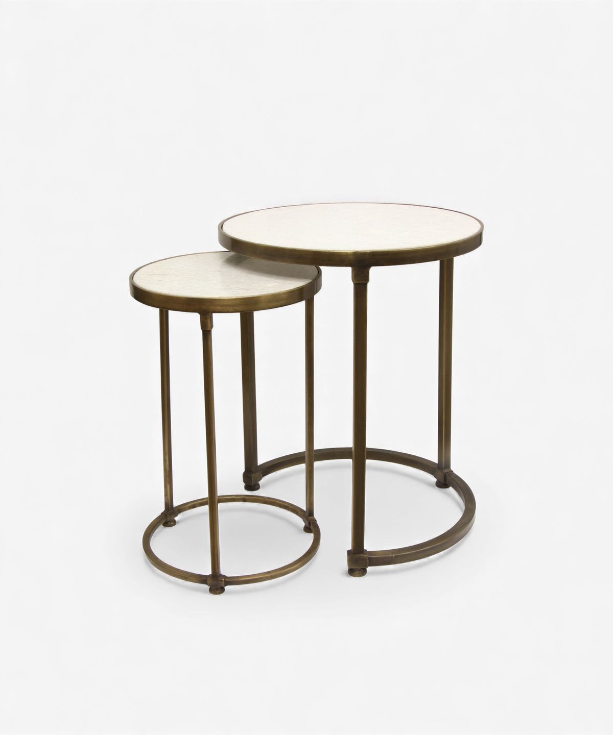 Round Gold Nesting Tables (2PC)