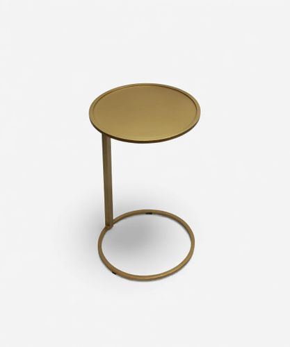 Small Gold Circle Couch Side Table