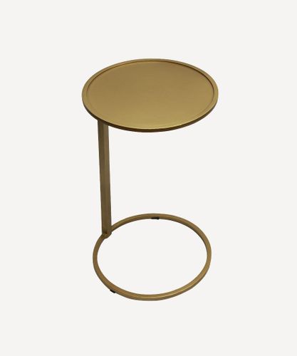 Small Gold Circle Couch Side Table