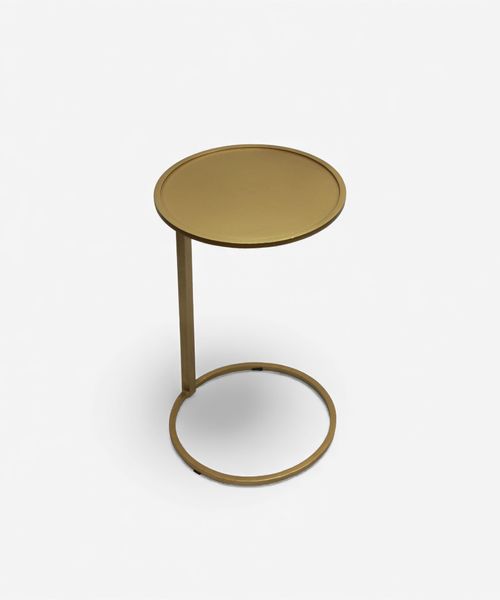 Small Gold Circle Couch Side Table