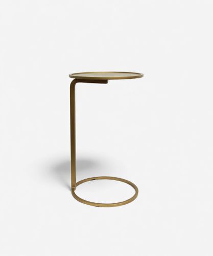 Small Gold Circle Couch Side Table