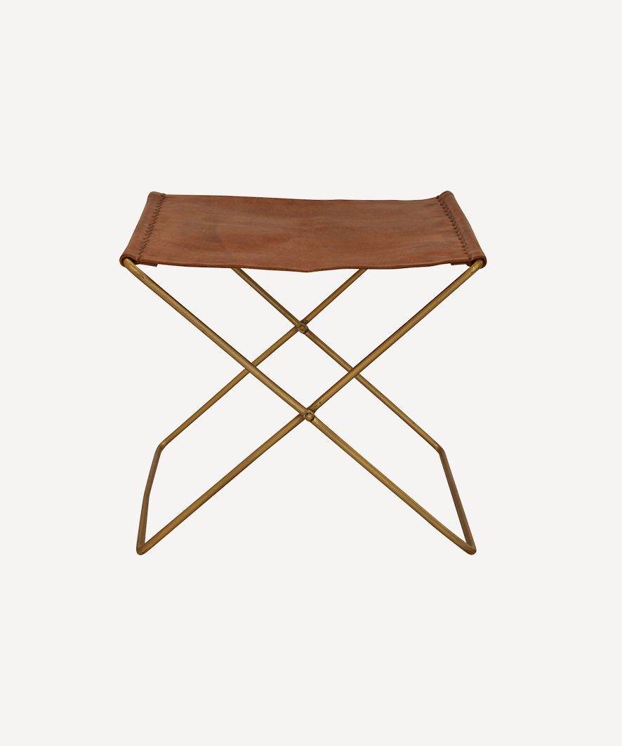 Palma Leather Stool Brown