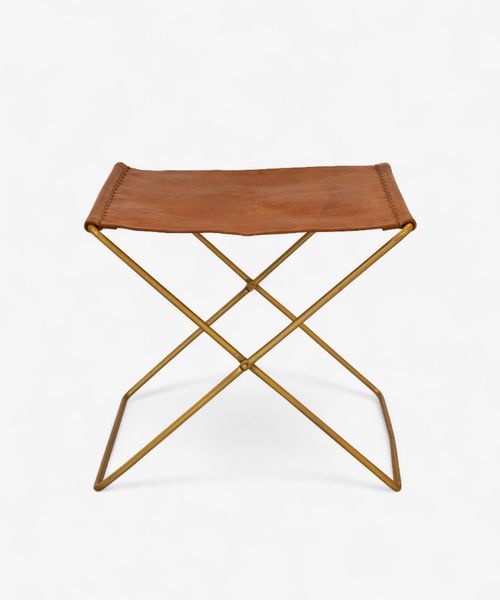 Palma Leather Stool Brown