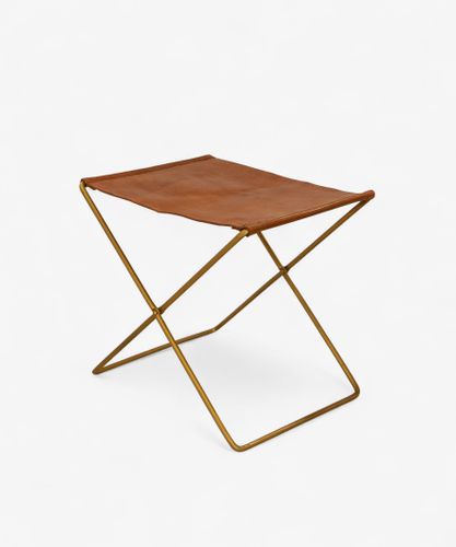 Palma Leather Stool Brown