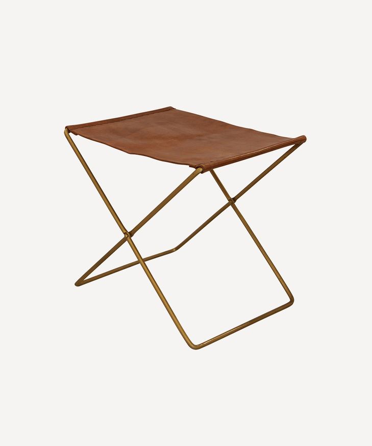 Palma Leather Stool Brown