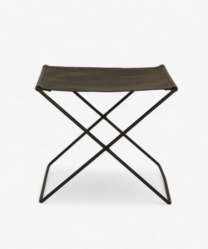 Palma Leather Stool Black