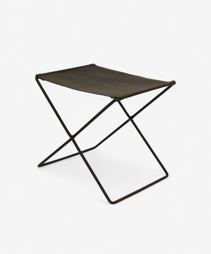 Palma Leather Stool Black