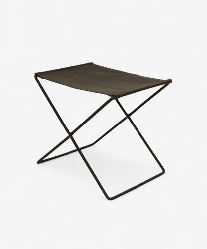 Palma Leather Stool Black