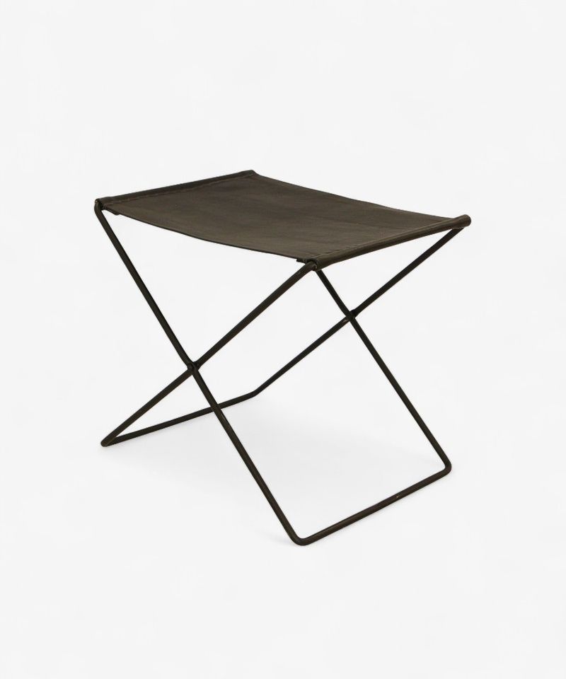 Palma Leather Stool Black