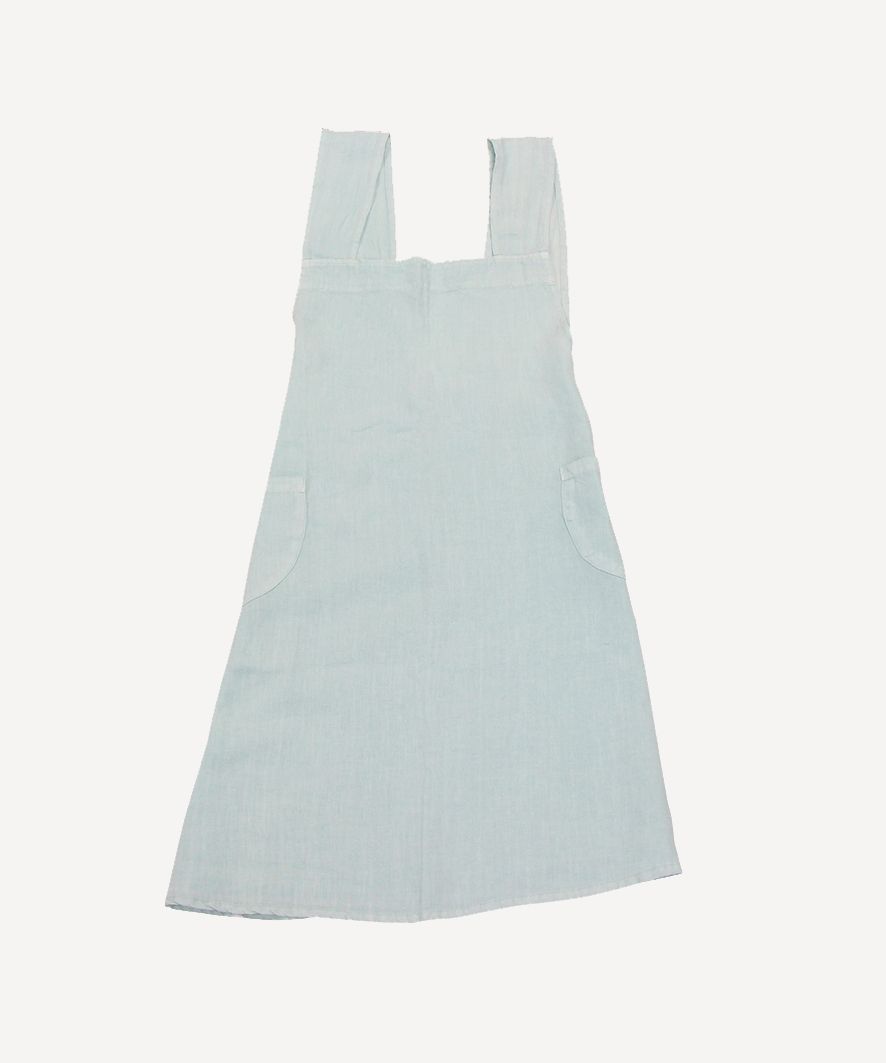 Cross Back Apron Pale Blue Stonewashed Linen | French Country Collections