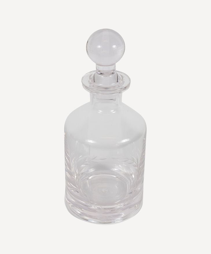 Wreath Etched Glass Decanter
